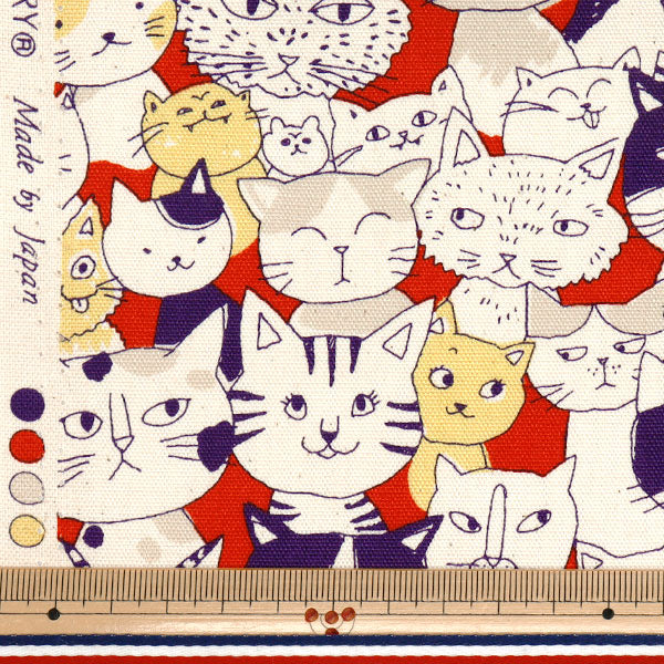 [Quantity starting from 5] Fabric 『Oxford Nyan Comics Red 850536-1-3"