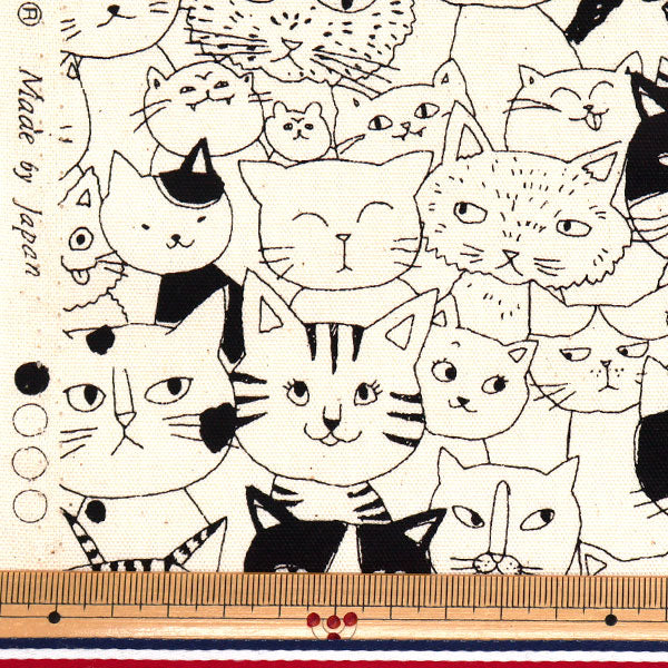 [Quantity starting from 5] Fabric 『Oxford Nyan Comics Natural 850536-1-4"