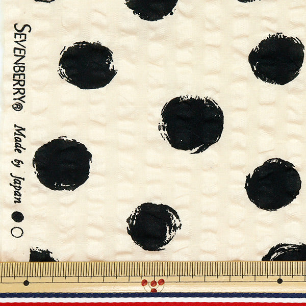 [Quantity starting from 5] Fabric "Ripple Print Random Dot Natural x Black 82167-1-1"