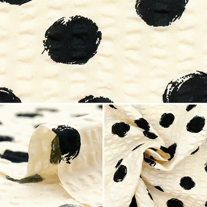 [Quantity starting from 5] Fabric "Ripple Print Random Dot Natural x Black 82167-1-1"