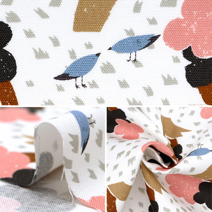 [From quantity 5] Fabric 『Oxford Onnera Scandinavian pattern ivory on10639S-A"