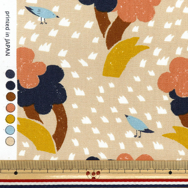 [From quantity 5] Fabric 『Oxford Onnera Scandinavian pattern beige on10639S-D"