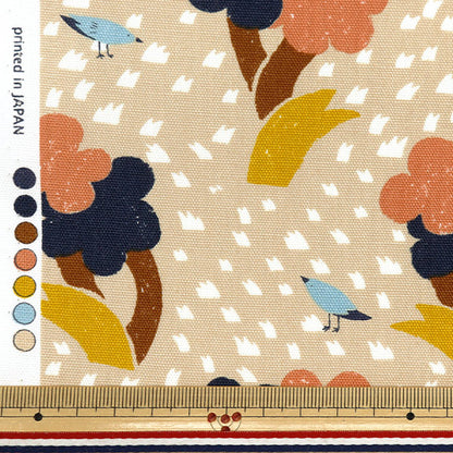 [From quantity 5] Fabric 『Oxford Onnera Scandinavian pattern beige on10639S-D"