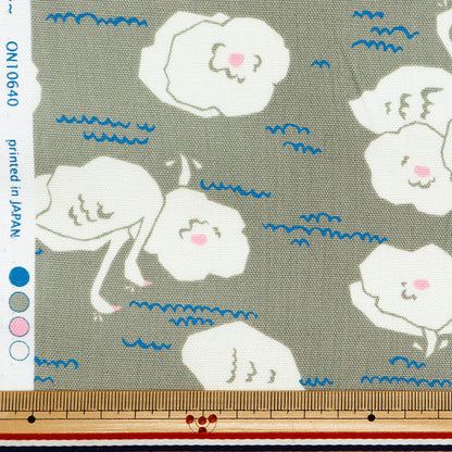 [From quantity 5] Fabric 『Oxford Onner Swan Pattern Gray ON10640S-A"