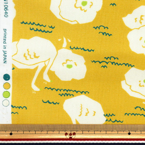 [From quantity 5] Fabric 『Oxford Onneraswan pattern Yellow on10640S-D"