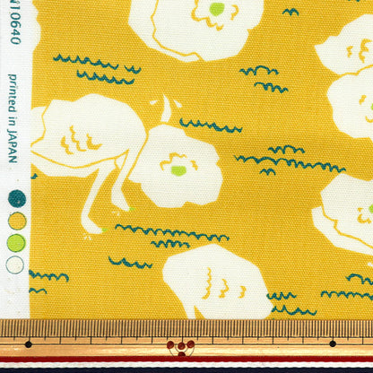 [From quantity 5] Fabric 『Oxford Onneraswan pattern Yellow on10640S-D"