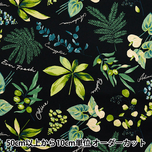 [Quantity starting from 5] Fabric 『Oxford House Plants Black SC10672S-E"