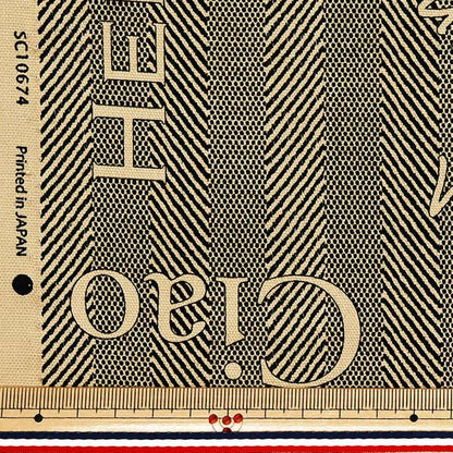 [Quantity starting from 5] Fabric 『Oxford Yarn Dye Pattern Merci Black SC10674S-E"