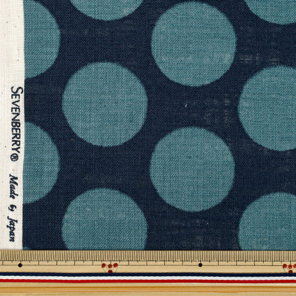 [Quantity from 5] Fabric "Linen Like Slub Bicolor Dot Blue 83194-1-6"