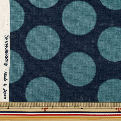[Quantity from 5] Fabric "Linen Like Slub Bicolor Dot Blue 83194-1-6"
