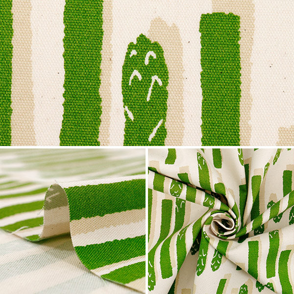 [Quantity starting from 5] Fabric 『Oxford Asparagus striped green 850552-1-1"