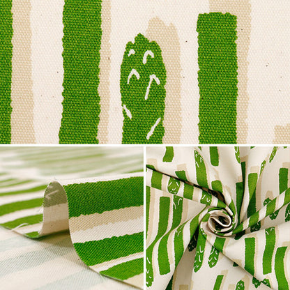 [Quantity starting from 5] Fabric 『Oxford Asparagus striped green 850552-1-1"