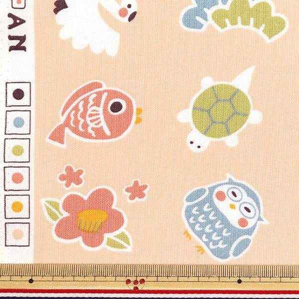 [Quantity starting from 5] Fabric "JAPAN PRINT 2 Happy Pink 142-1358-C1"
