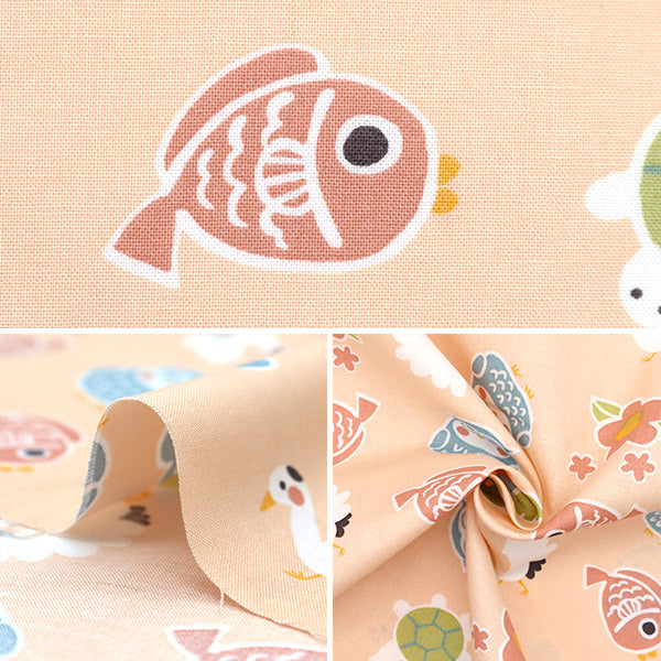 [Quantity starting from 5] Fabric "JAPAN PRINT 2 Happy Pink 142-1358-C1"