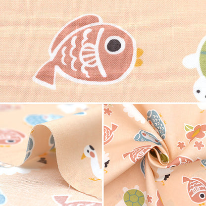 [Quantity starting from 5] Fabric "JAPAN PRINT 2 Happy Pink 142-1358-C1"