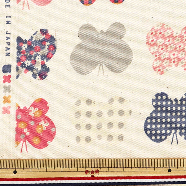 [Quantity starting from 5] Fabric "HANAUTA Oxford Papillon Natural 142-1361-A1"