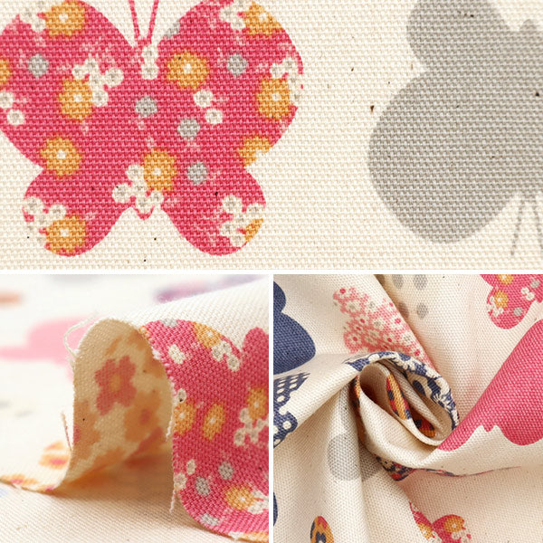 [Quantity starting from 5] Fabric "HANAUTA Oxford Papillon Natural 142-1361-A1"