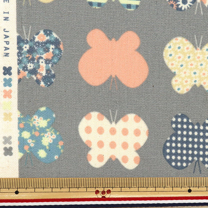 [Quantity starting from 5] Fabric "HANAUTA Oxford Papillon Grey 142-1361-A3"