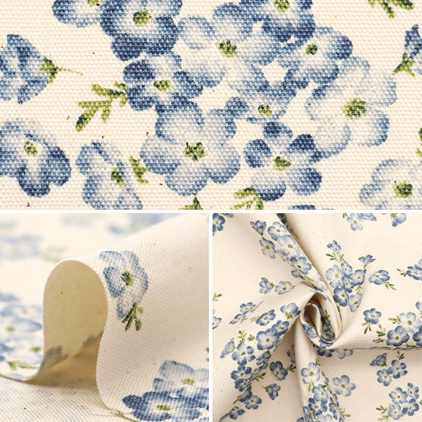 [数量从5开始] 织物 "勒离开花园 牛津布 Nemophila Kinari 142-1359-B1"