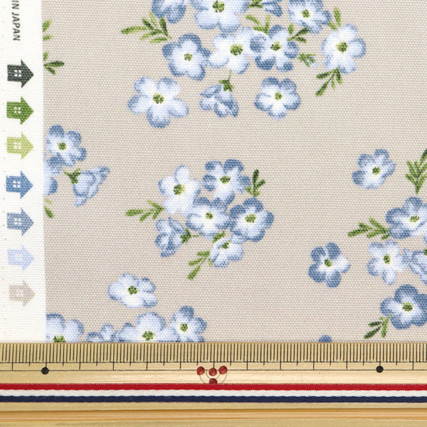 [数量从5开始] 织物 "勒离开花园 牛津布 Nemophila Gray 142-1359-B2"