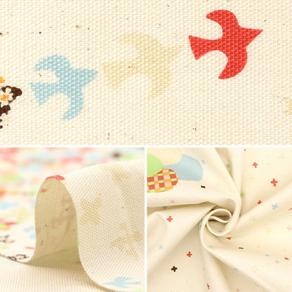 [Quantity starting from 5] Fabric "Hanauta Oxford Flower Rain Flower and City Pattern White 142-1357-C1"