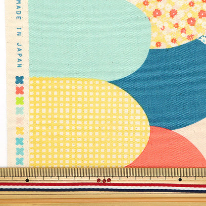 [Quantity starting from 5] Fabric "Hanauta Oxford Sunny Marine Fish Pattern in the Sea Blue 142-1357-D3"