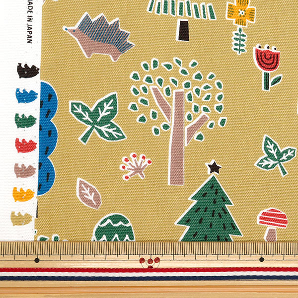 [Quantity starting from 5] Fabric 『Oxford Hi! My Zoo Forest Yellow 142-1360-D2YE"