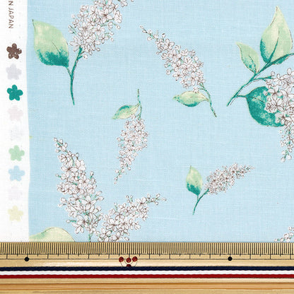 [Quantity starting from 5] Fabric "Ansoleee cotton linen print soft processing lilac light blue 142-1362-A3SA"