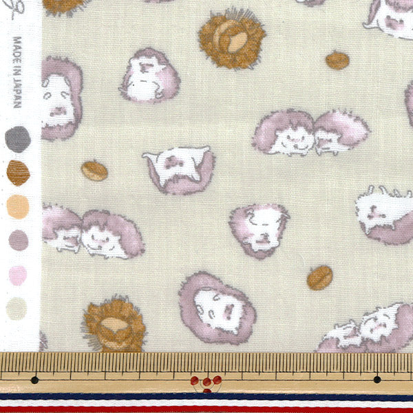[Quantity starting from 5] Fabric 『double gauze Fulfig hedgehog ivory 142-1363-B1"
