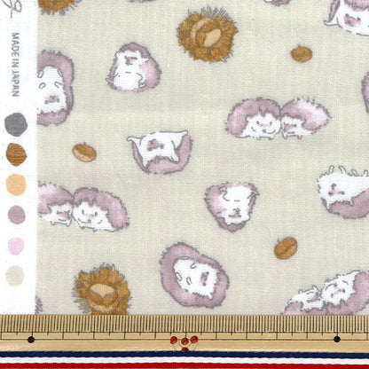 [Quantity starting from 5] Fabric 『double gauze Fulfig hedgehog ivory 142-1363-B1"