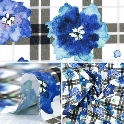[Quantity starting from 5] Fabric "Watercolor inkjet print navy 150-1669-A-1"