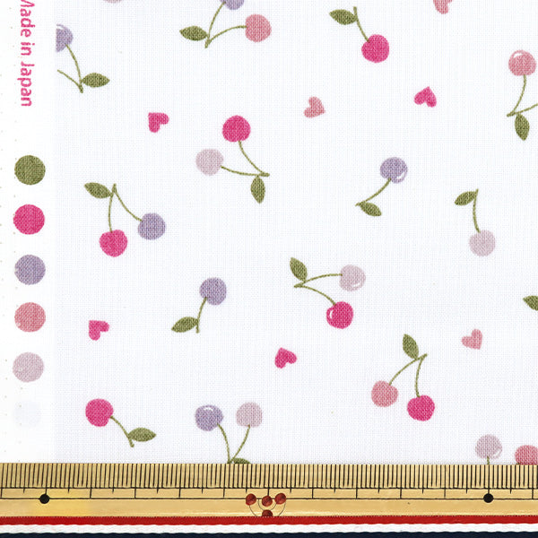 [From quantity 5] Fabric 『Sheeting Favorite Series Cherry Heart Off White Pink MOWF-157owp"