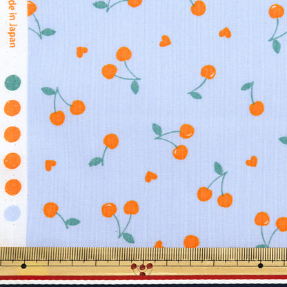 [From quantity 5] Fabric 『Sheeting Favorite Series Cherry Heart Blue MOWF-157BL"
