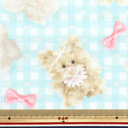 织物 "Imadokikids 剪布 大约45厘米x 100厘米蓬松的婴儿丝带蓝色IMAF-22C-BL" KIYOHARA