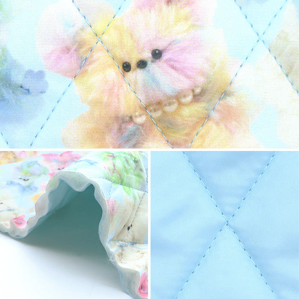 织物 "imadokikids被子剪布 大约60厘米x 100厘米彩虹动物蓝色IMAF-21QC-bl" KIYOHARA