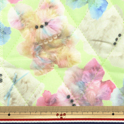 织物 "imadokikids被子剪布 大约60厘米x 100厘米彩虹动物黄色IMAF-21QC-y" KIYOHARA