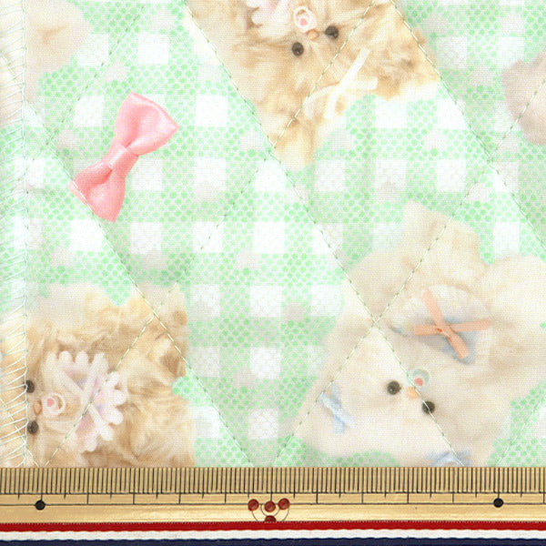 Fabric "Imadokikids quiltCut Cloth Approximately 60cm x 100cm fluffy baby ribbon green IMAF-22QC-G" KIYOHARA