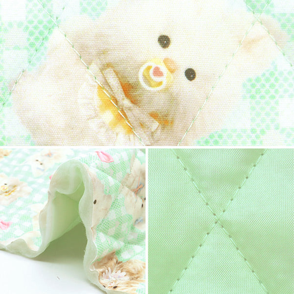 Fabric "Imadokikids quiltCut Cloth Approximately 60cm x 100cm fluffy baby ribbon green IMAF-22QC-G" KIYOHARA