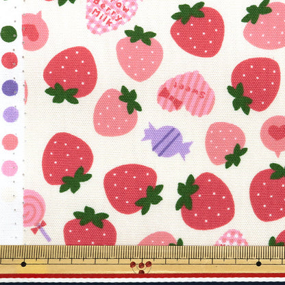 [From quantity 5] Fabric 『Oxford Favorite Series Strawberry Milk Off White MOWF-161-OW"