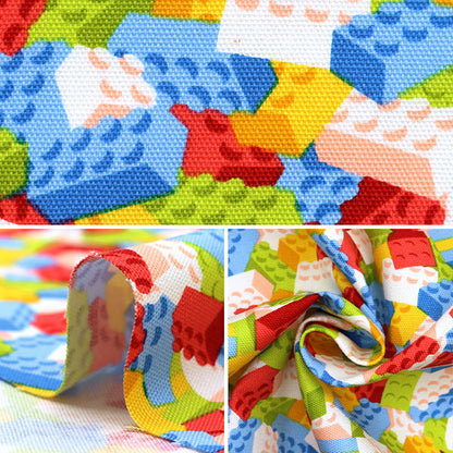 [Quantity starting from 5] Fabric "NaniCore Series" Oxford Water-repellent block hide and seek light multi NNF-16LMT"