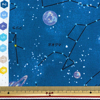 [Quantity starting from 5] Fabric "NaniCore Series" Oxford Water-repellent constellations blue NNF-17BL"