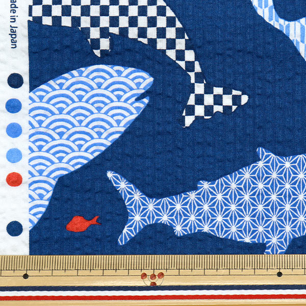 [Quantity starting from 5] Fabric "Ripple Favorite Series Sea Creatures Navy MOWR-32-NV" KIYOHARA
