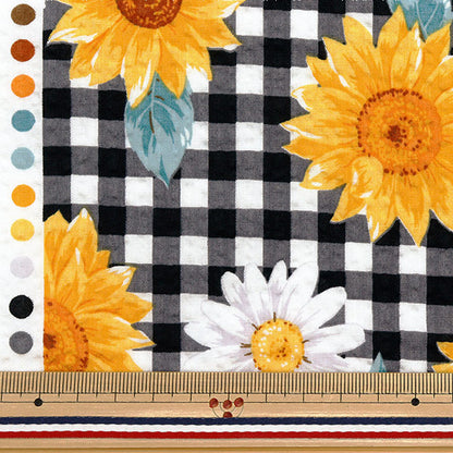 [Quantity starting from 5] Fabric "Ripple Favorite Series Lattice Flower Black MOWR-35-BK" KIYOHARA