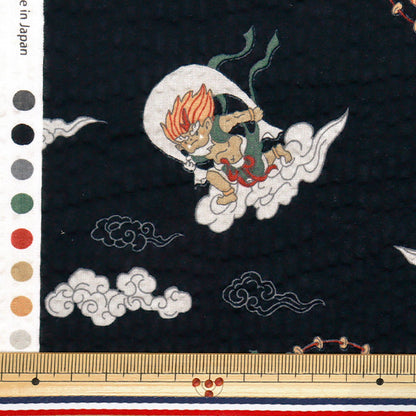 [Quantity starting from 5] Fabric "Ripple Favorite Series Wind God Thunder God Black MOWR-33-BK"
