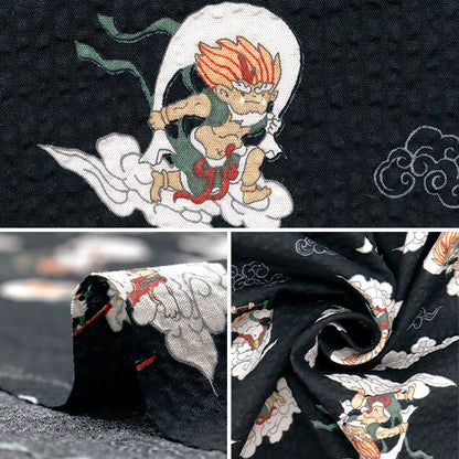 [Quantity starting from 5] Fabric "Ripple Favorite Series Wind God Thunder God Black MOWR-33-BK"
