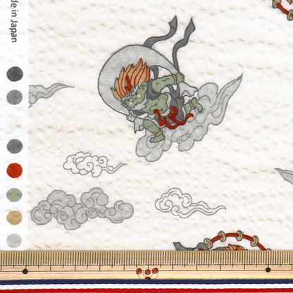 [Quantity starting from 5] Fabric "Ripple Favorite Series Wind God Thunder God Off White MOWR-33-OW"