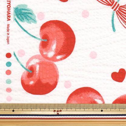 [Quantity starting from 5] Fabric "Ripple Favorite Series Cherry Dot Off-White MOWR-36-OW" KIYOHARA