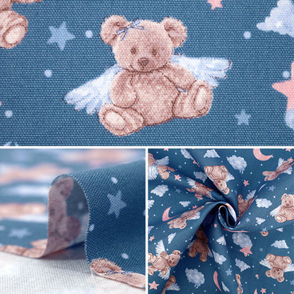 [Quantity starting from 5] Fabric "Classical Modern" Oxford Angel Bear Navy CMOF-80NV"