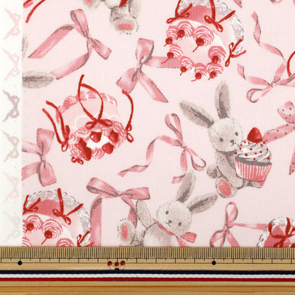 [Quantity starting from 5] Fabric "Classical Modern" Oxford RabbitRibbon Pink CMOF-81P"