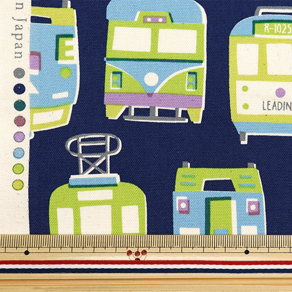 [Quantity starting from 5] Fabric 『Oxford Train pattern navy YK-19020-2D" KOKKA